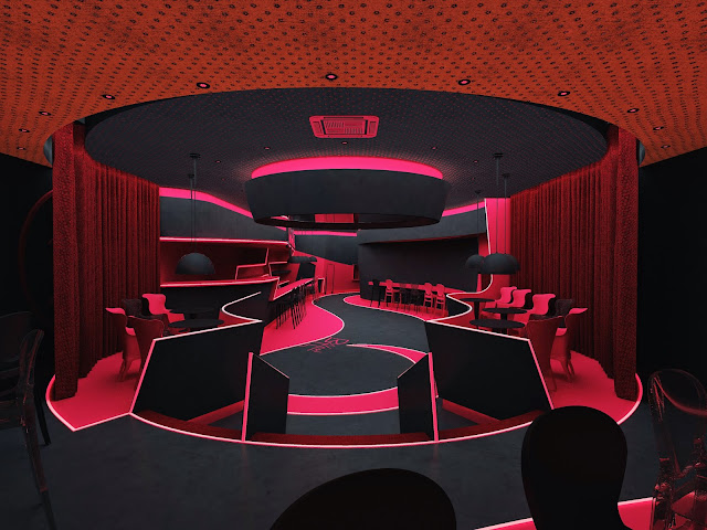 vista de Palcos, interior café concierto Proyecto Interiores para Discoteca cfzdesign
