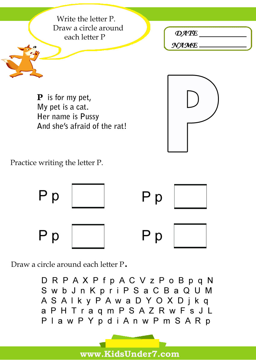 worksheet Letter P Worksheets For Preschool letter p worksheets abitlikethis kids under 7 worksheets