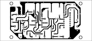  An actual-size PCB layout for the laser based security lock circuit