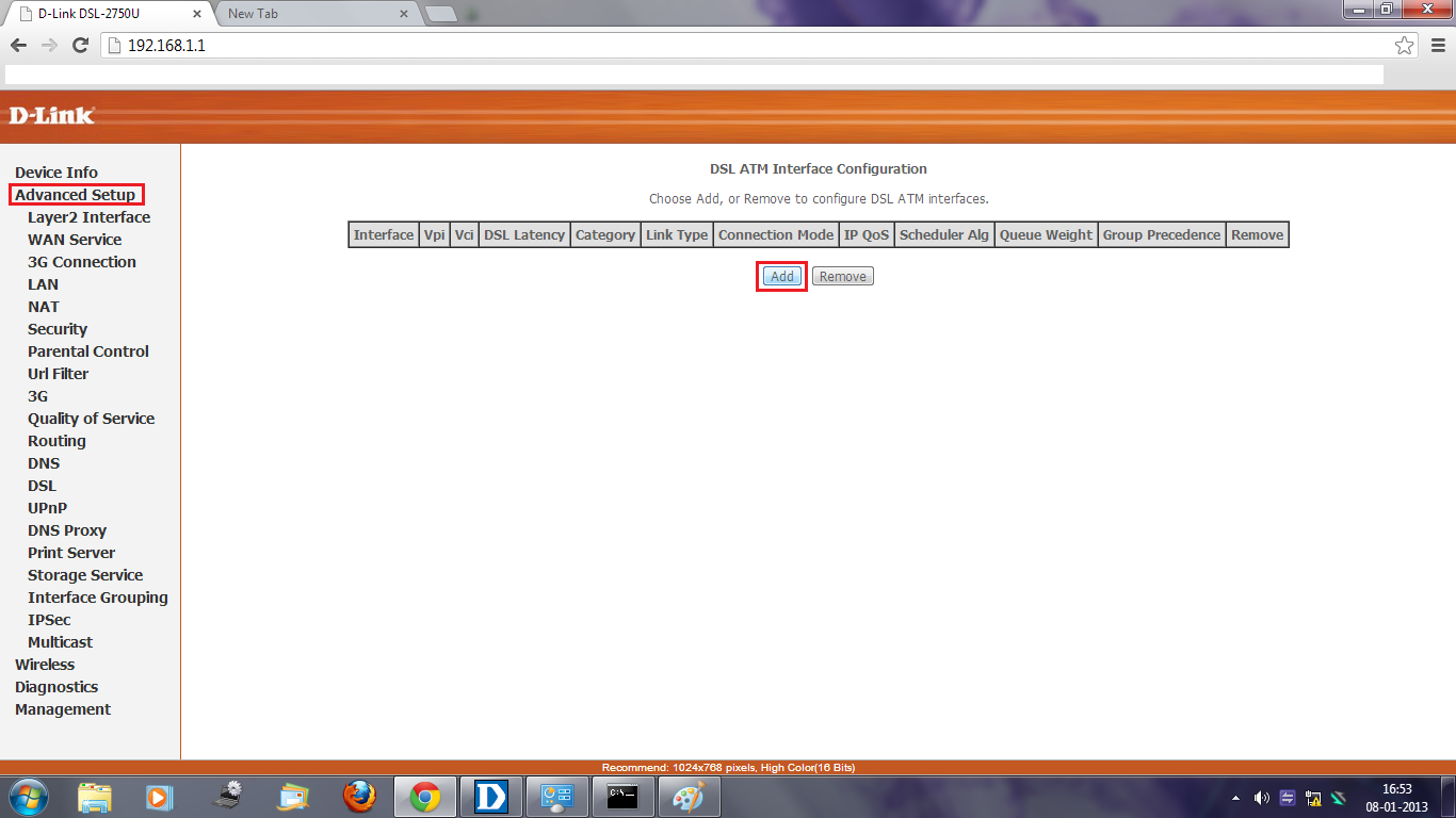 and VCI as 35 for BSNL and 32 for MTNL.Select DSL Latency : Path 0