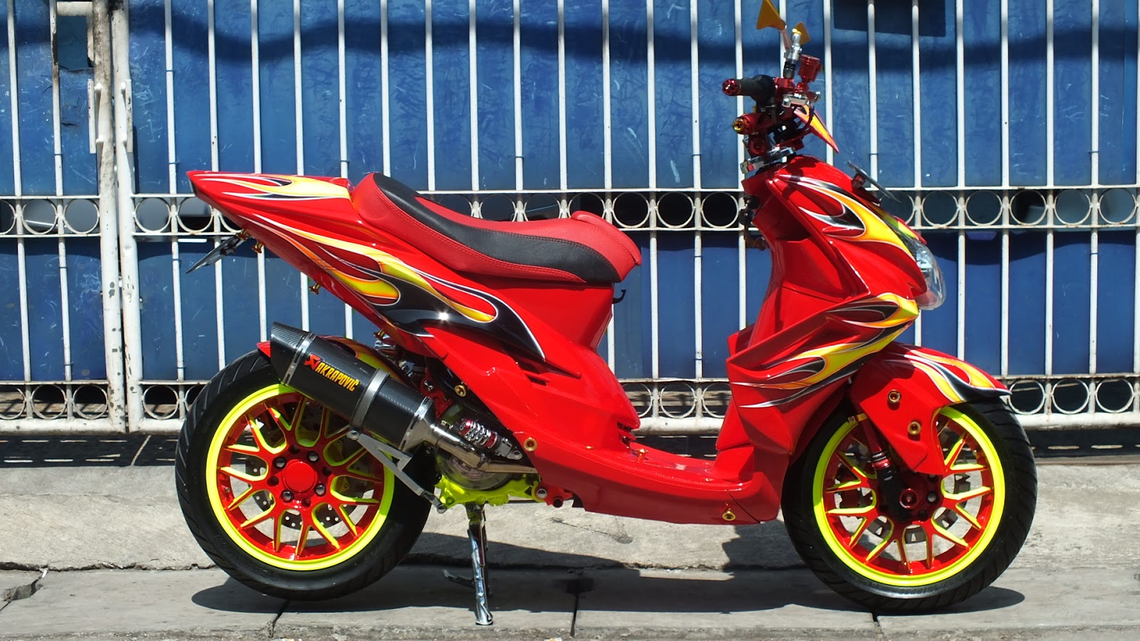 Ngecat MOTOR YAMAHA MIO SOUL MODIF SPORTS AIRBRUSH LIDAH API