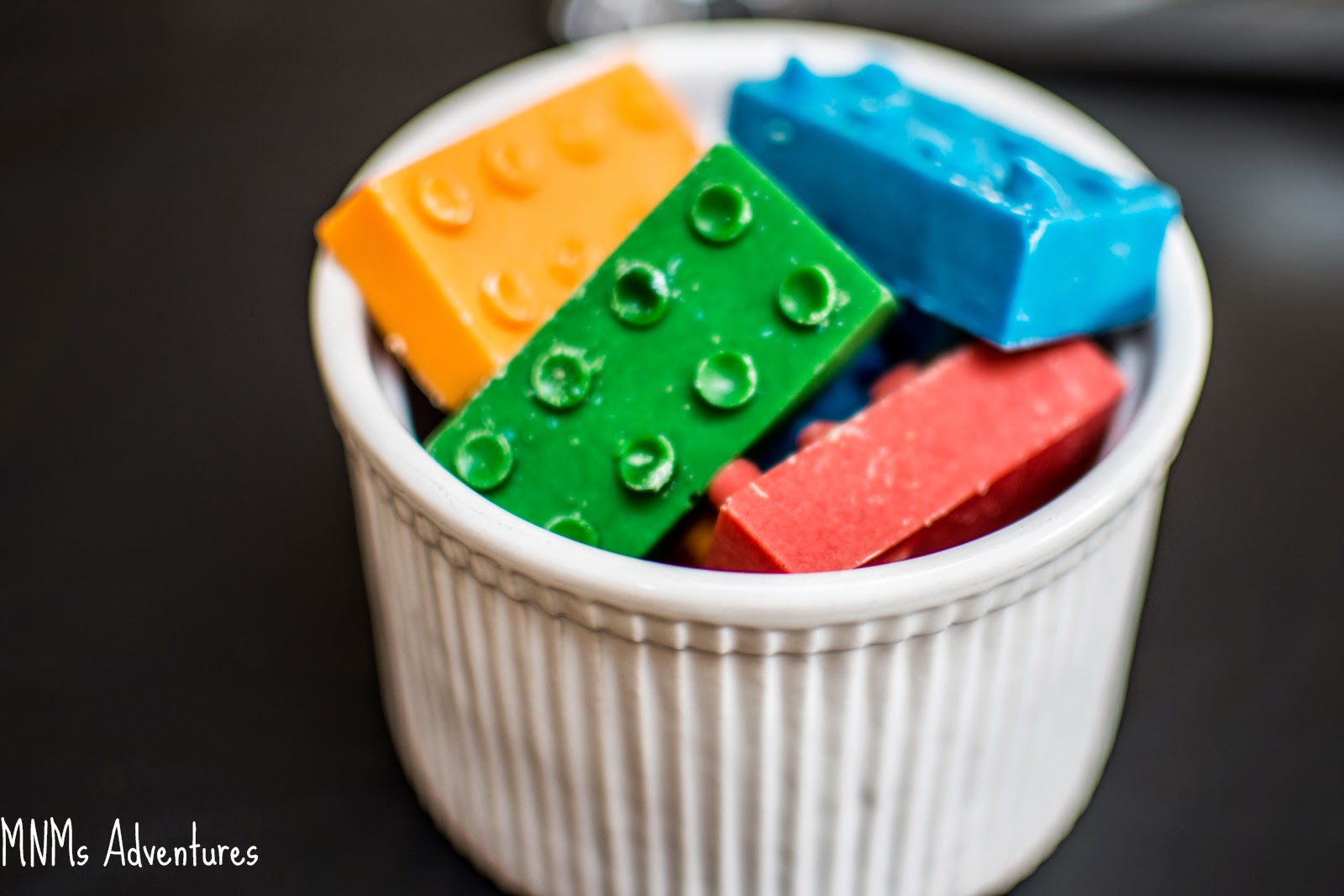 LEGO movie party coloured chocolate bricks