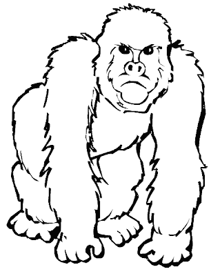 Gorilla Coloring Pages To Kids