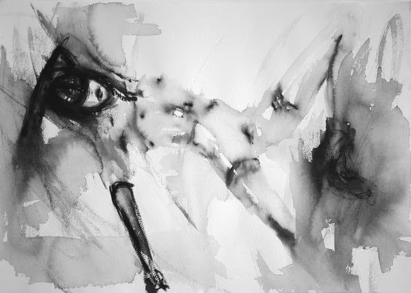 Fiona Maclean pinturas sensuais minimalistas borradas aquarela mulheres nuas