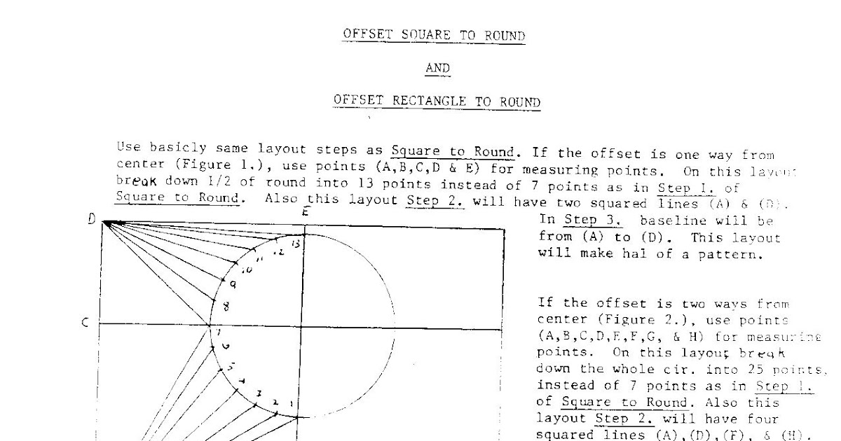 pattern layouts for insulation workers offset square to round insulation miter chart