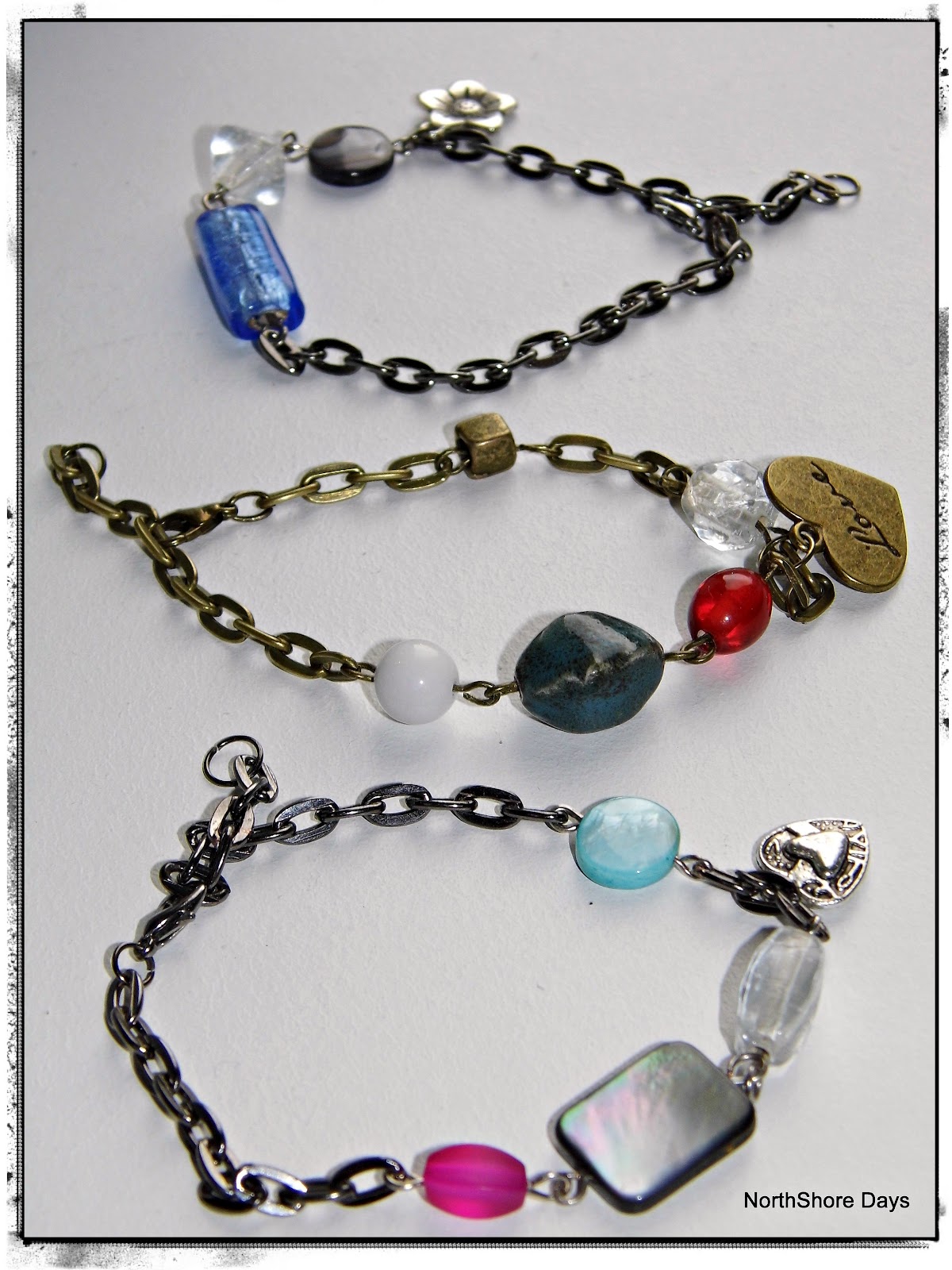 NorthShore Days..... Chain and Bead Bracelet