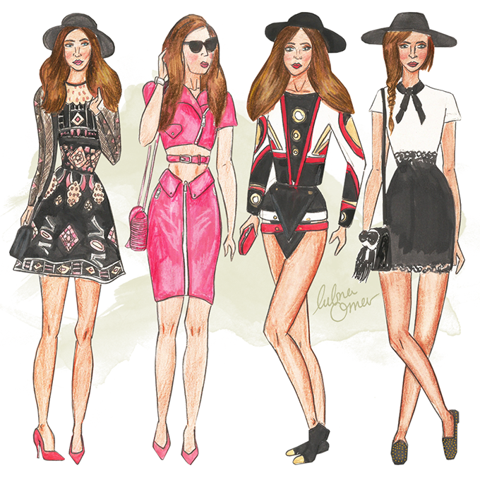 chiara ferragni fashion illustrations