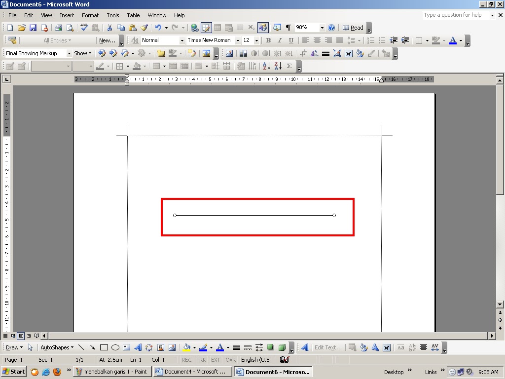 CARA MENEBALKAN / VARIASI GARIS DI MS WORD 2003 ~ BELAJAR MENGETIK DI