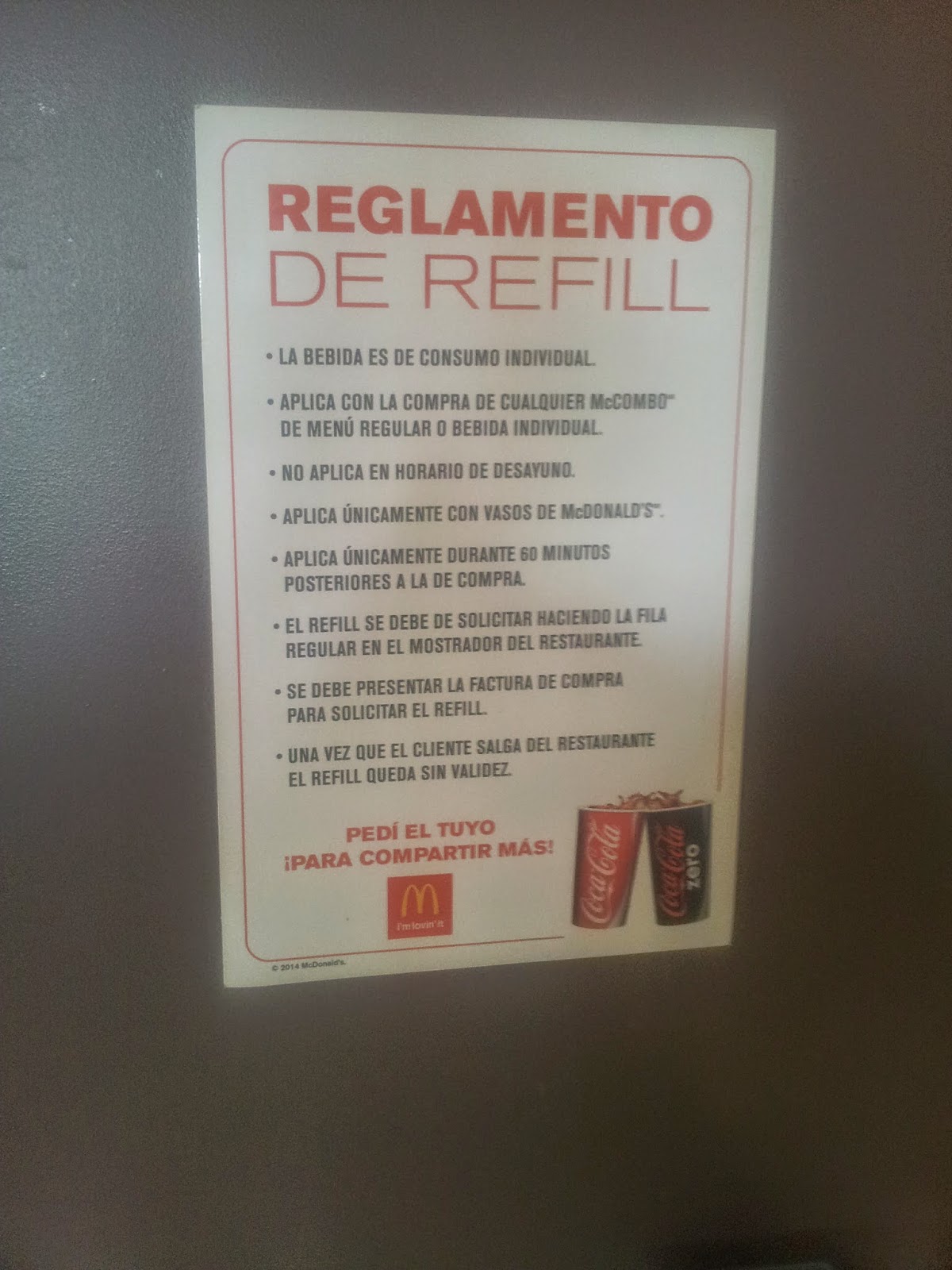 Pacc's Blog McDonald's y su Actual Control de Refill
