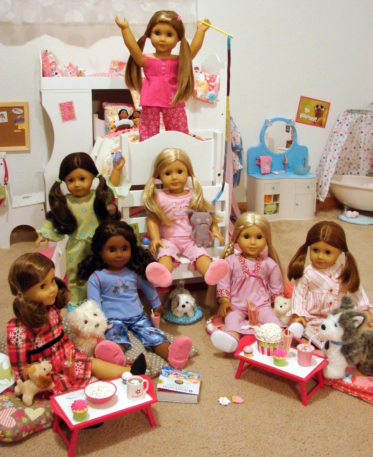 American Girl Doll Play Doll Slumber Party!