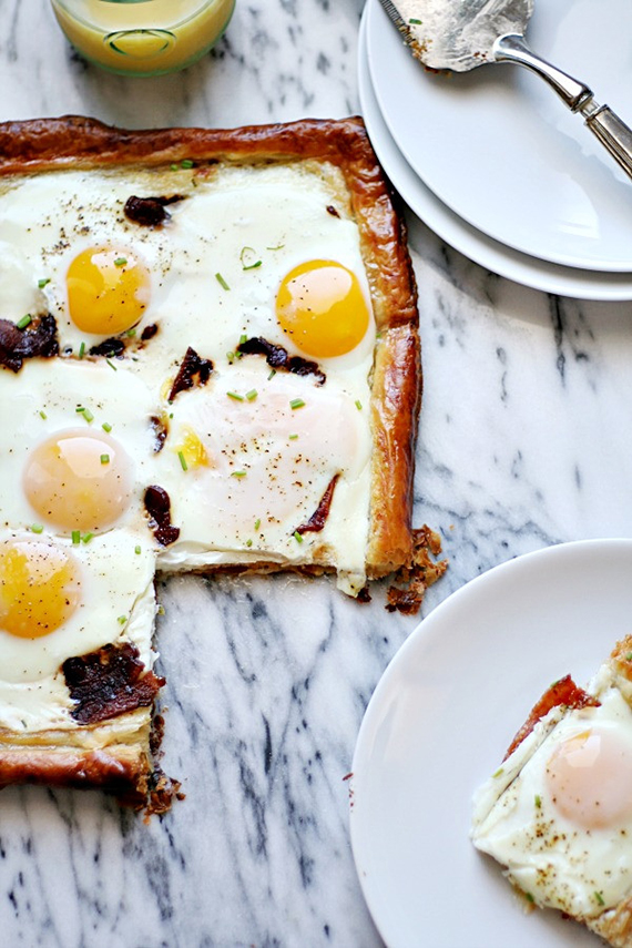 Bacon and egg puff pastry breakfast tart recipe | French Press