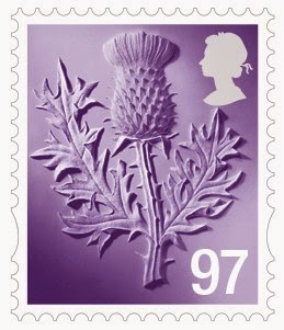 Scotland 97p airmail stamp.