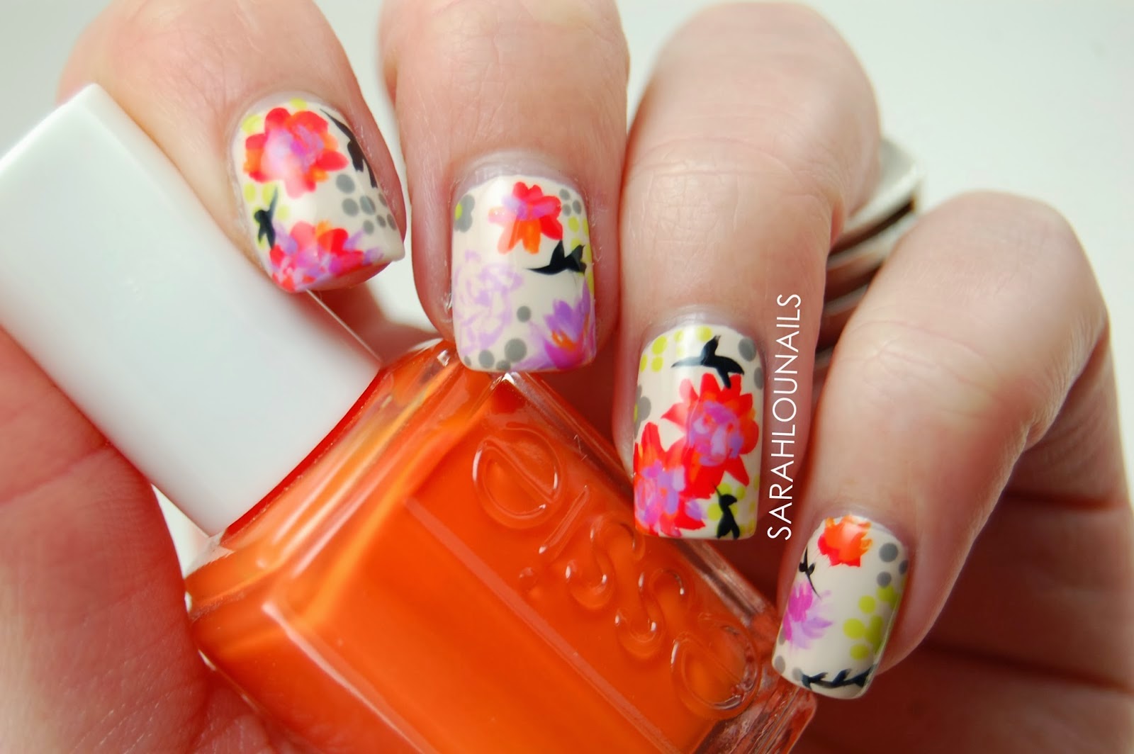 floral nails art design