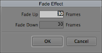 Using Avid Fade Effect feature of the Avid editing system adds keyframes.