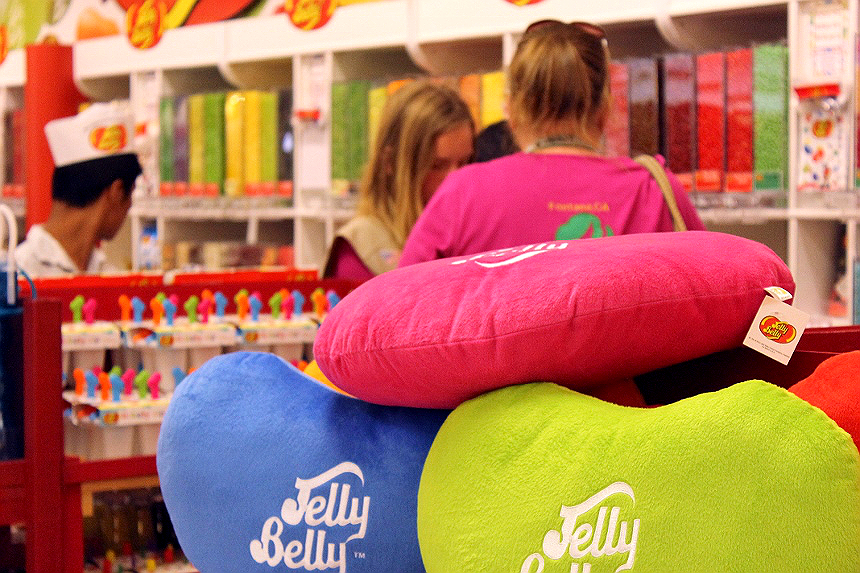 Jelly Belly Factory- Fairfield, Northern California- Free tours, open 7 days a week.