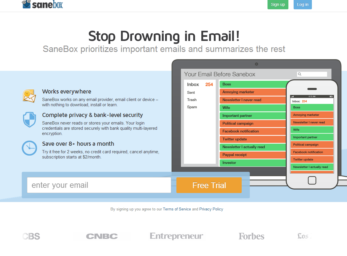 clean email vs sanebox