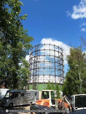 gasometer, gasbehälter, Sehenswürdigkeiten, berlin, denkmal, industrie,Schöneberg, rote insel