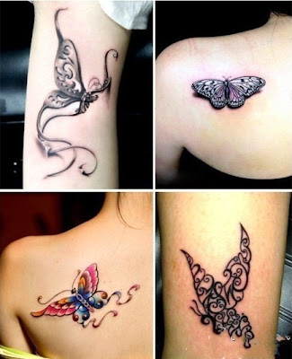 Four butterfly tattoo designs