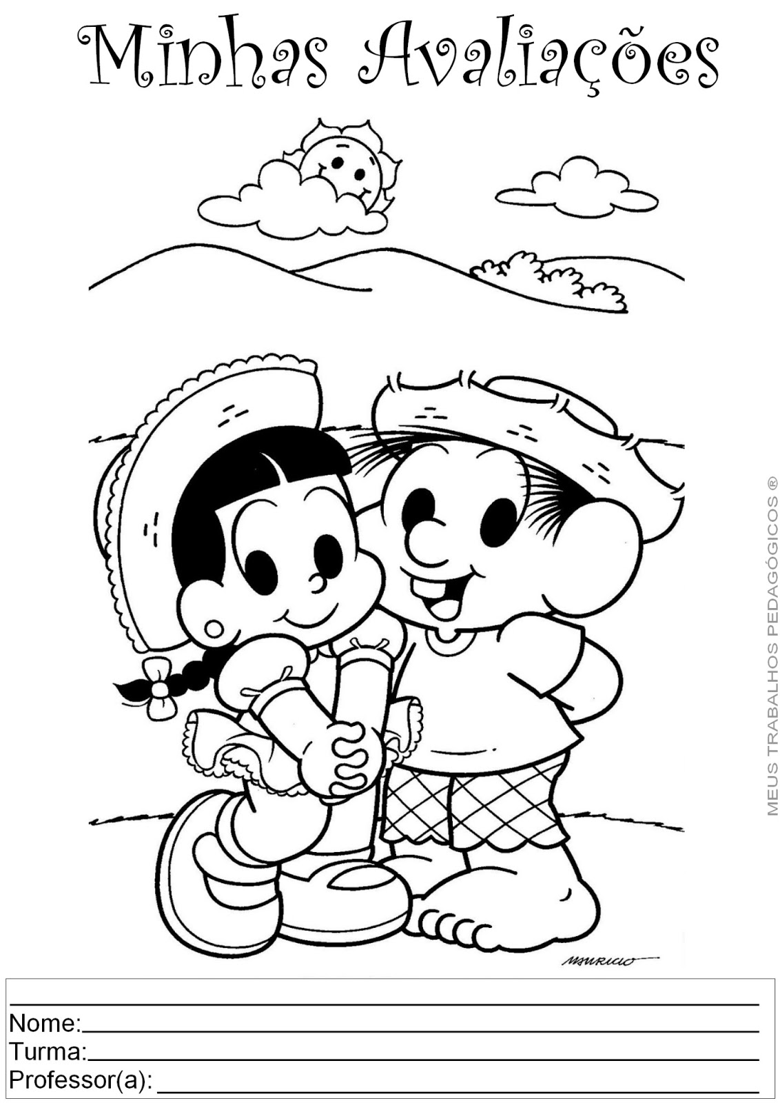 Meus Trabalhos Pedagógicos ®: Capas de Prova - Turma da Mônica