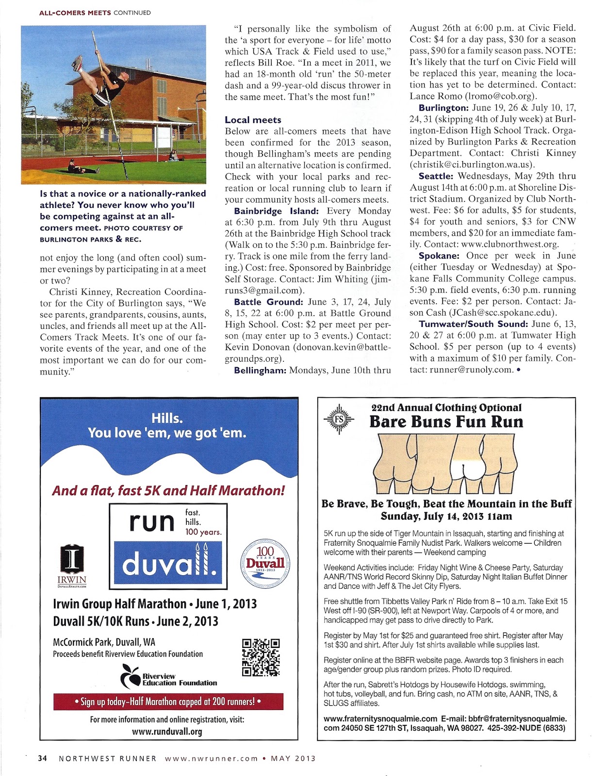 The Resurrected Runner All Comers Track Meets—Article For NW Runner