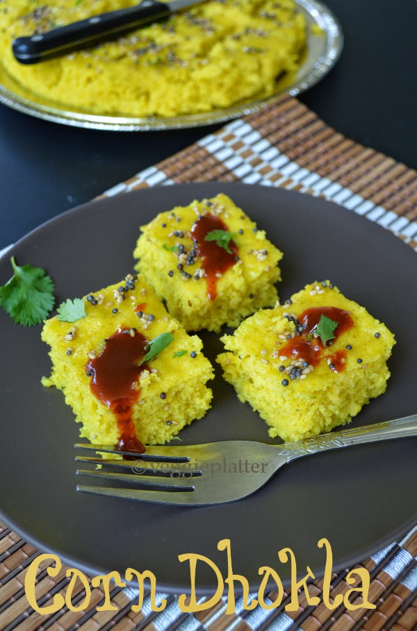 Veggie Platter Corn Dhokla