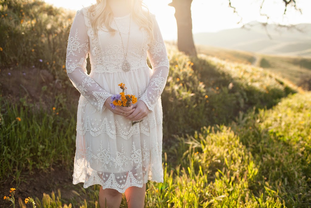 Romantic White Lace Dress Outfit
