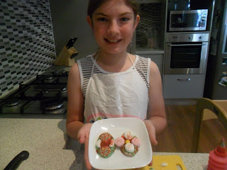 Decorated biscuits - school holiday fun.