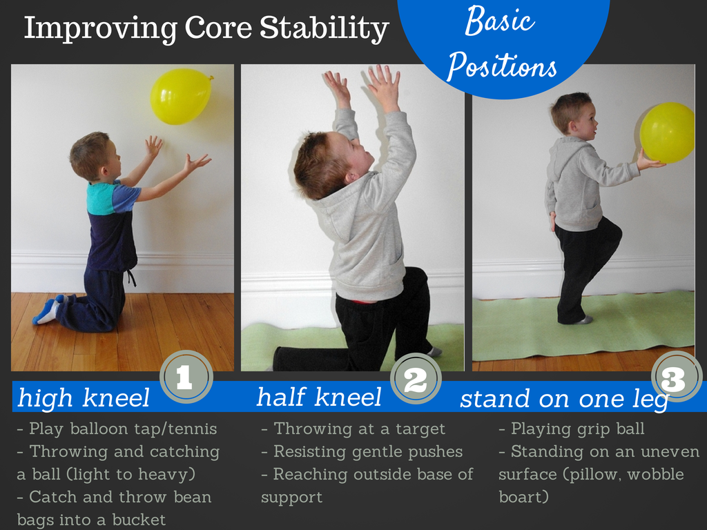 Basic positions to improve a child's core strength