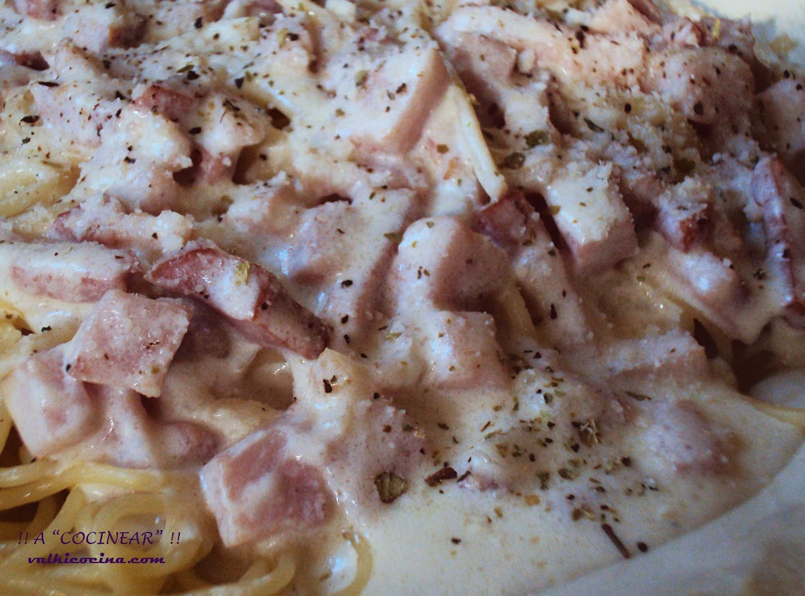 Espaguetis Carbonara ( Con Nata )