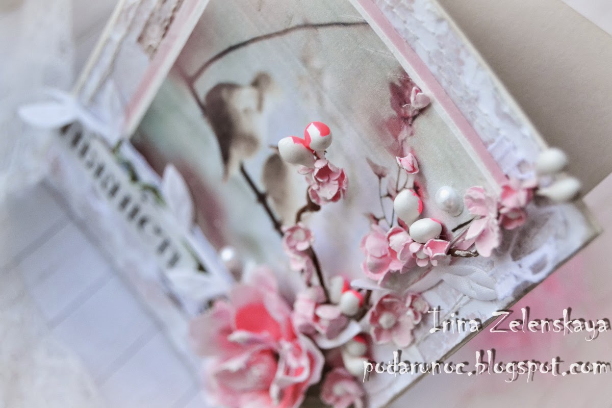 открытка ручной работы цветы сакура