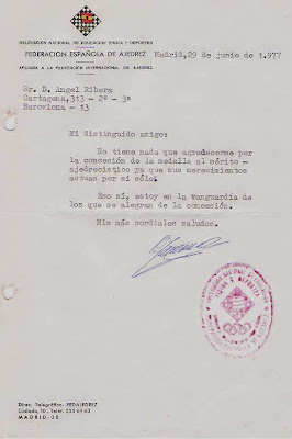 Carta de Rafael Gamonal a Ángel Ribera en 1977