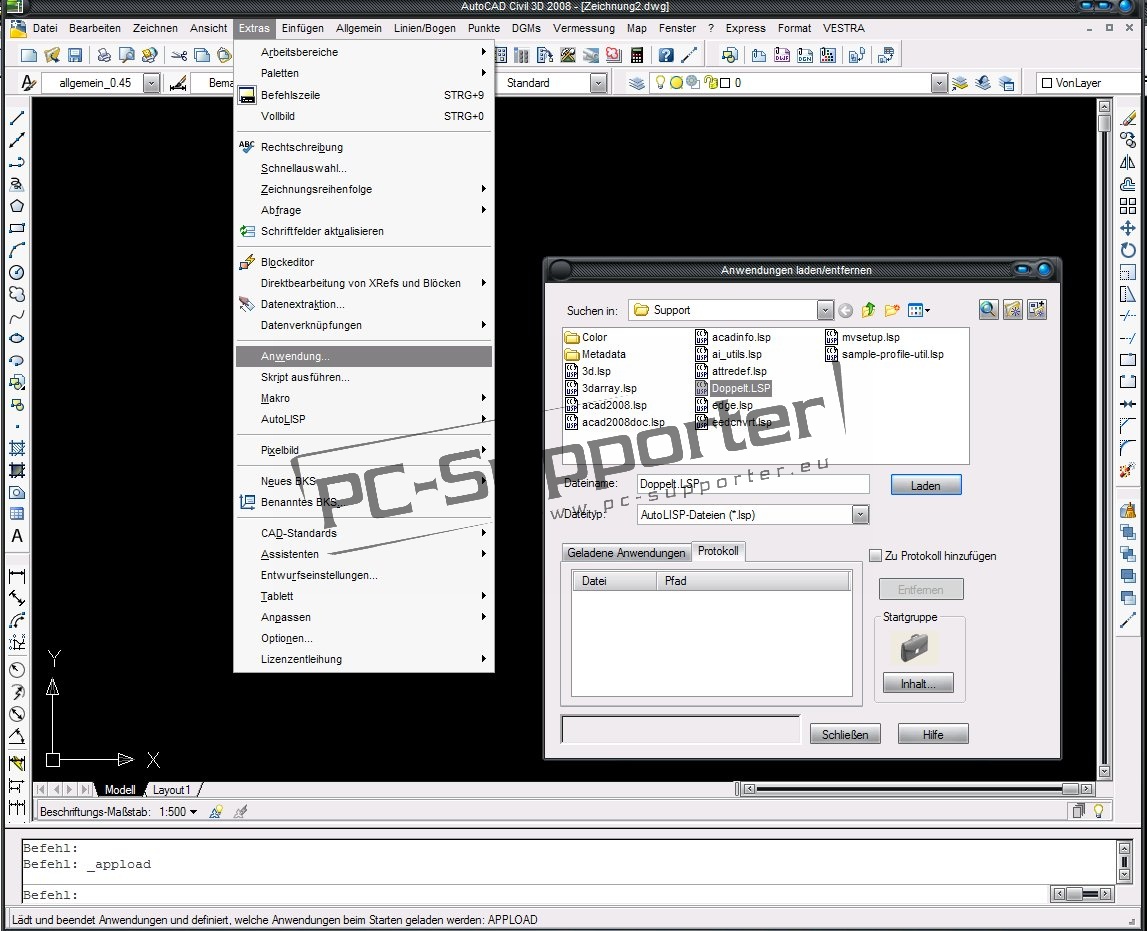 PCSupporter 2.0 Blog Autocad Doppelte Layer/ Punkte löschen im Projekt