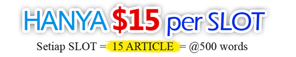 Jasa Penulis Artikel Bahasa Inggris HANYA $15 per 15 Artikel