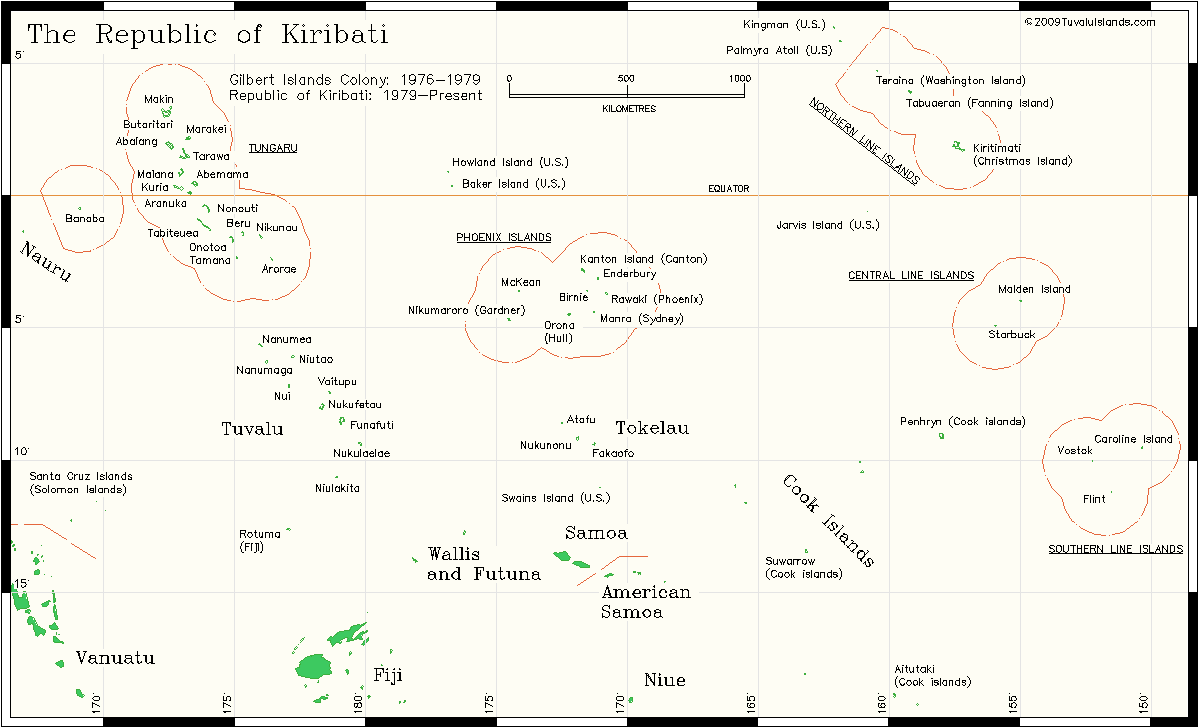 KIRIBATI GEOGRAPHICAL MAPS OF KIRIBATI