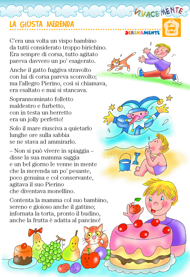 Vivacemente Il Giornalino Del Cuore E Della Mente Filastrocca Sulla Sana Merenda