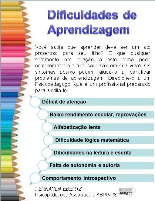 A intervenção do Psicopedagogo nas dificuldades de aprendizagens