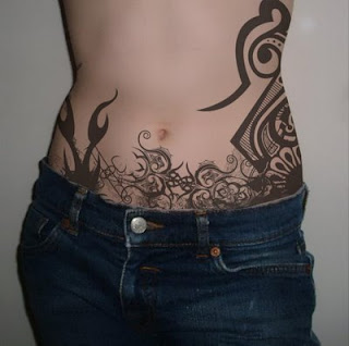 Artistic Tribal Hip Tattoo Design