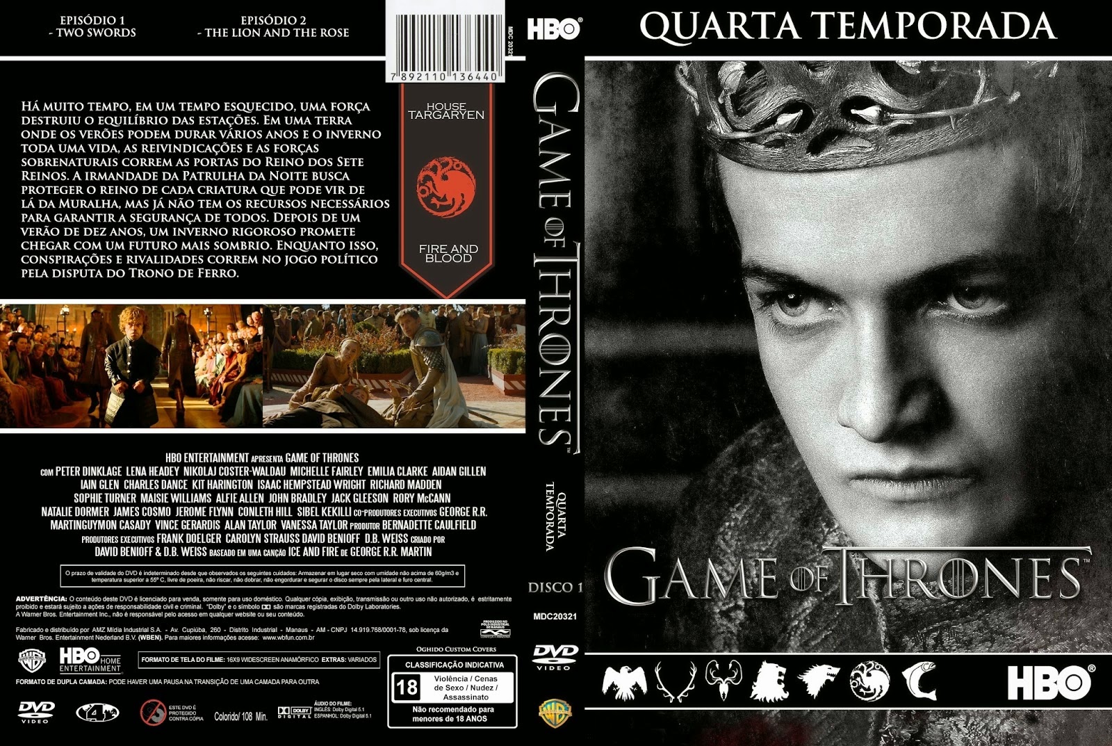 World Of Covers 01 Game Of Thrones Quarta Temporada 05 DVDs Capa