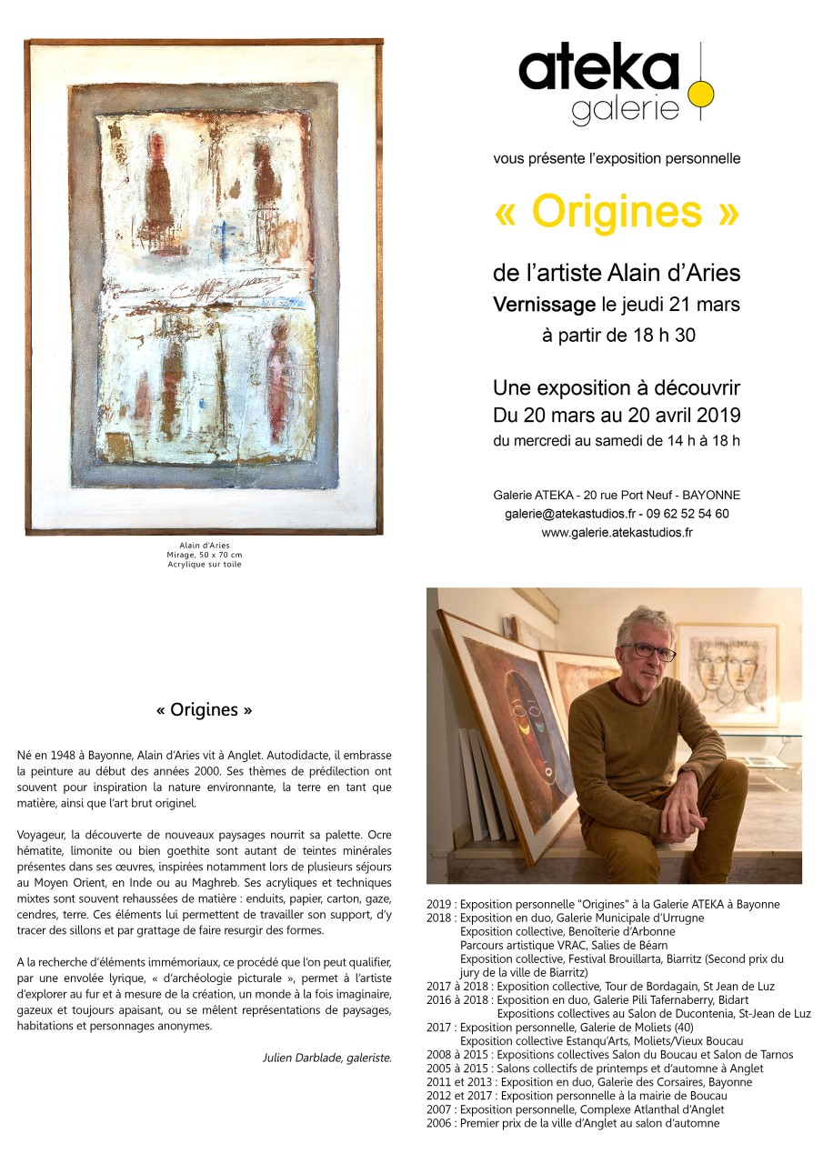 Expo Bayonne galerie Ateka mars:avril 2019