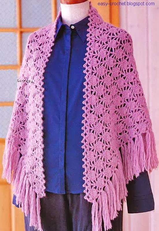 Stylish Easy Crochet: Crochet Pattern Of Shawl - Beautiful ...