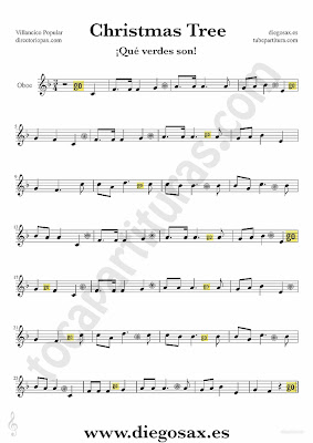 Tubescore Sheet Music of Christmas Tree for Cello Traditional Christmas Carol music score