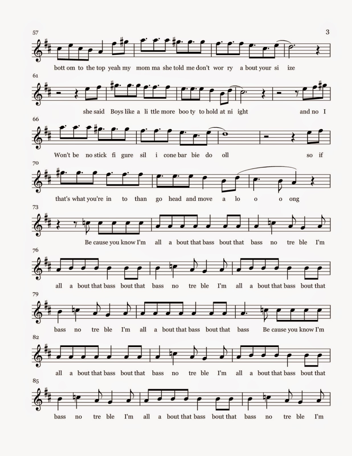 flute sheet music all about that bass sheet music wise men say sheet music