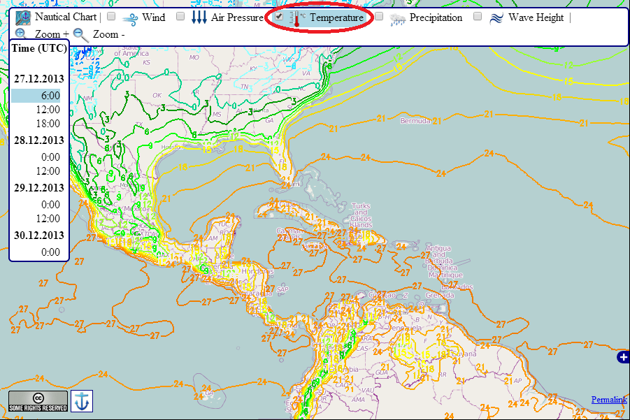 Weather Map and Reports Ship Cruises