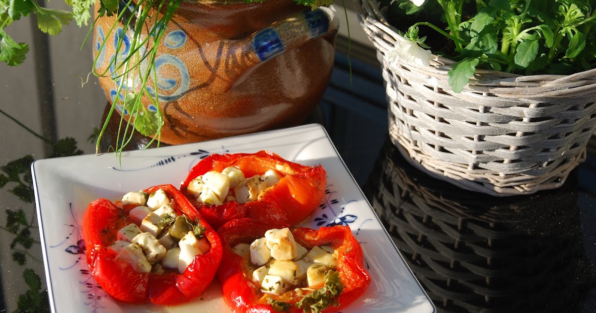 Mammas matoppskrifter Grillet paprika fylt med fetaost