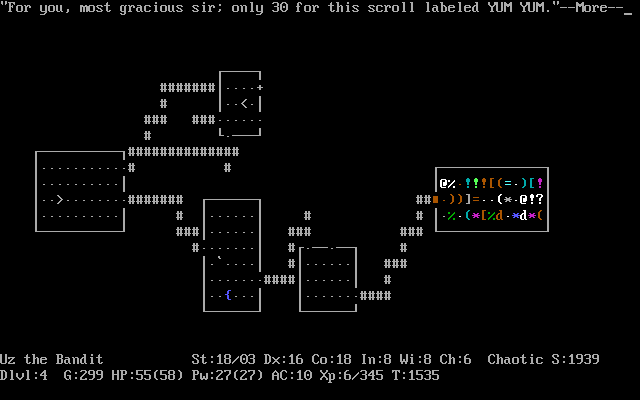 The Crpg Addict Nethack 3 0 A Guy What Takes His Time