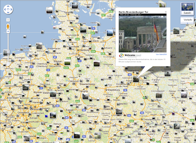 Ein Screenshot zeigt ein Hinweis zu einer Webcam in Google Maps