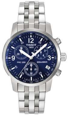 Tissot Men's T17158642 T-Sport PRC200 Chronograph Stainless Steel Blue Dial Watch