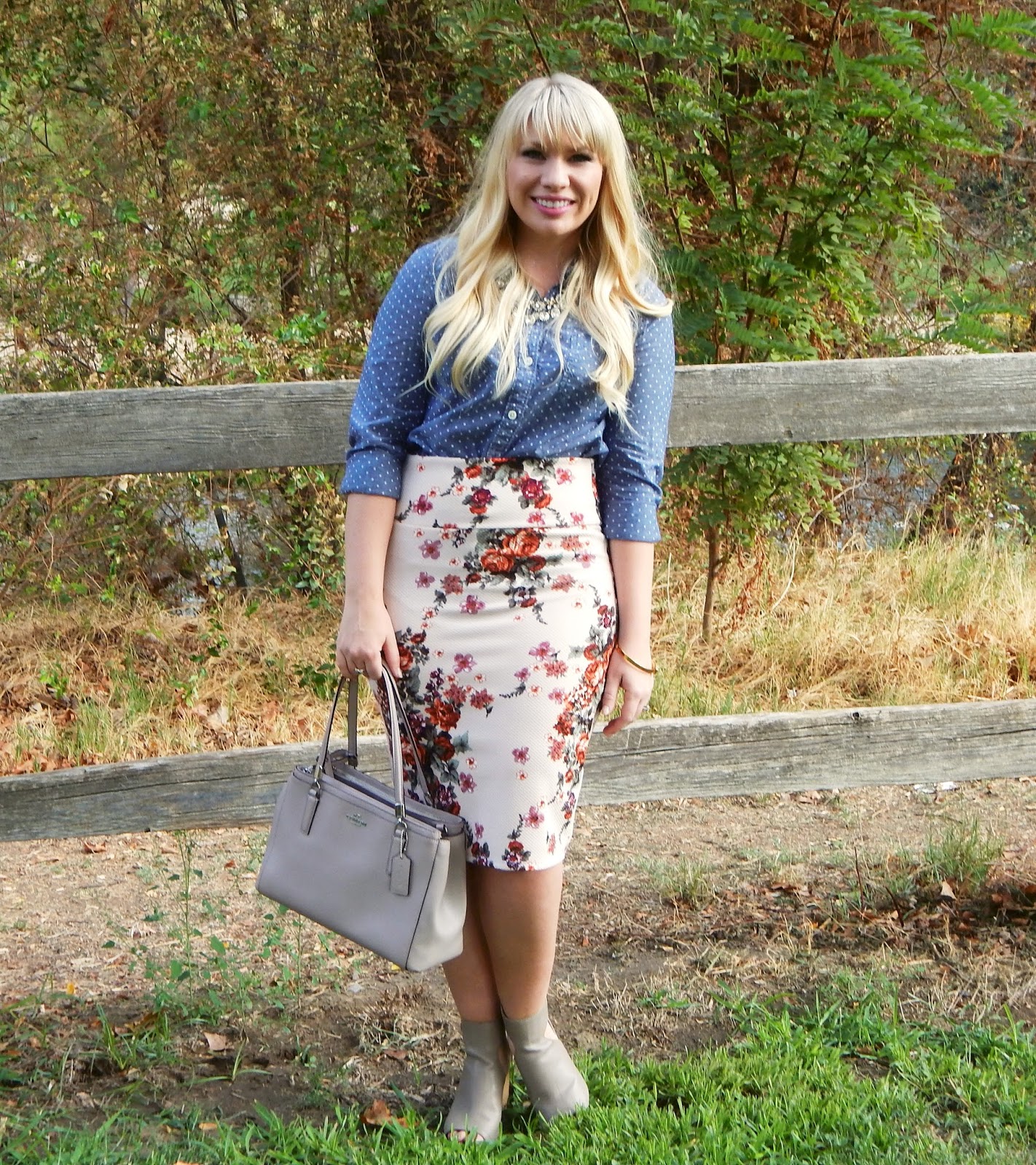Chambray and Floral Outfit