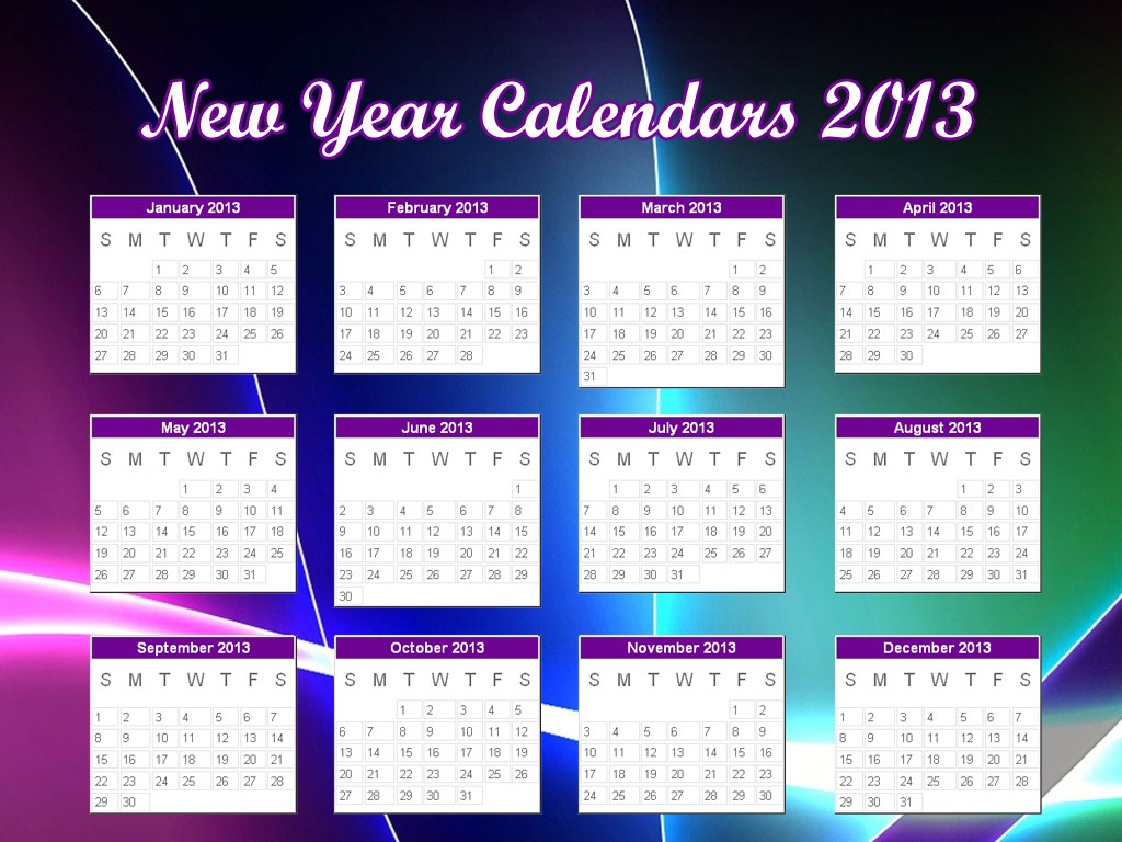 New Year Desktop Calendars 2013 Decorate Desktop with New Year Theme
