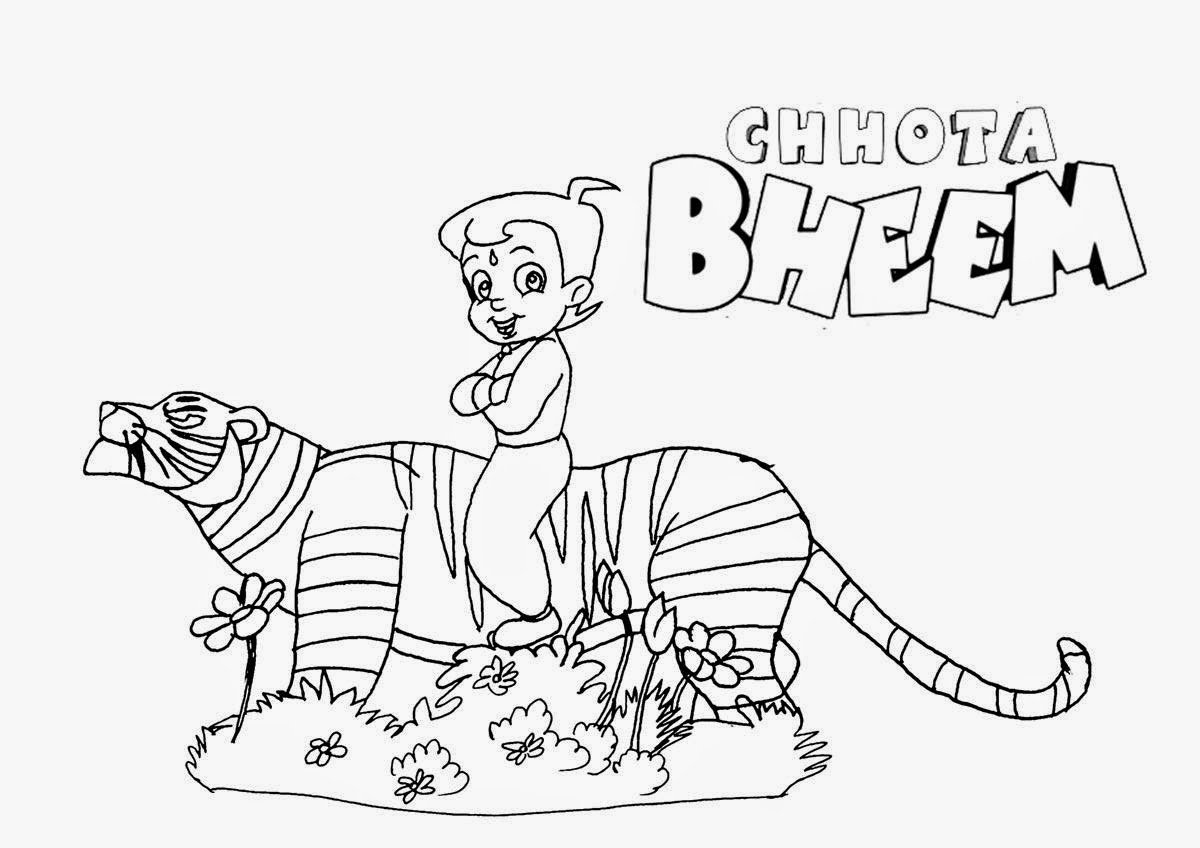 Chota Bheem For Kid Coloring Page Free wallpaper